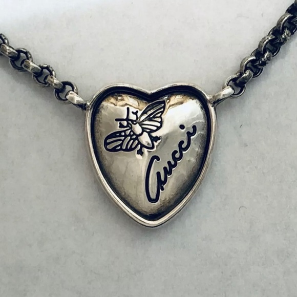 gucci bee necklace silver